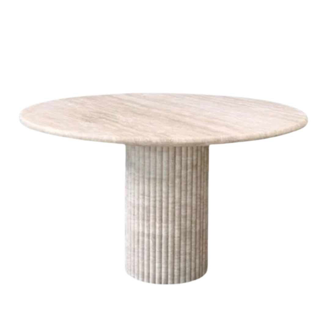 CANCUN Travertine Round Dining Table