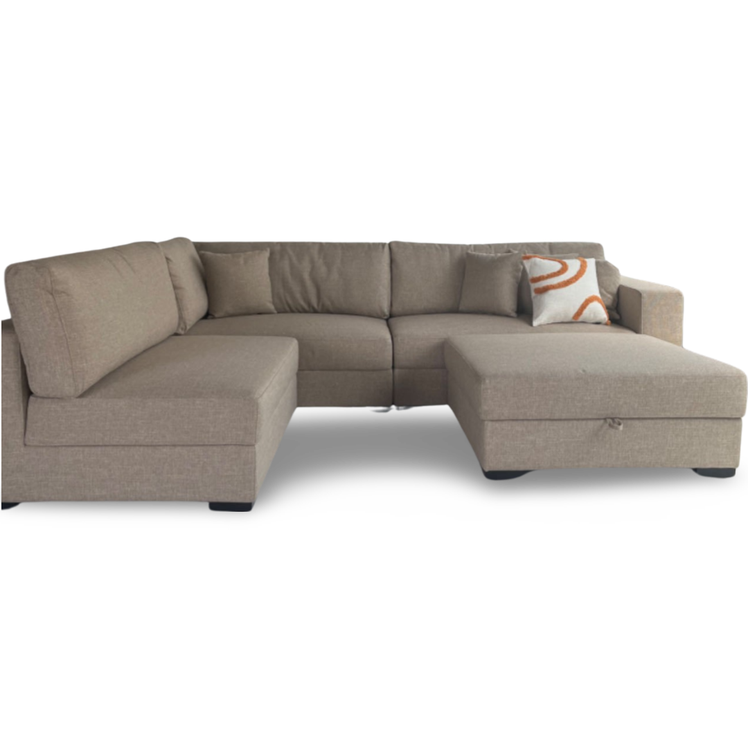 SAHARA Five Seater Sectional Sofa w/ Storage Ottoman