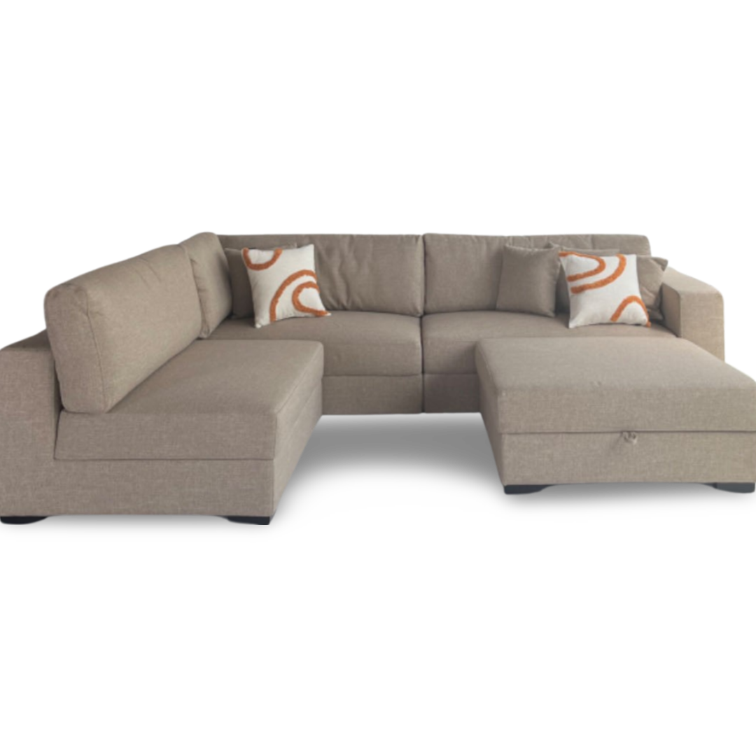 SAHARA Five Seater Sectional Sofa w/ Storage Ottoman