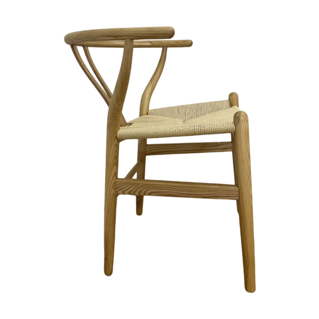 WILLA Wishbone White Ash Timber Y Chair