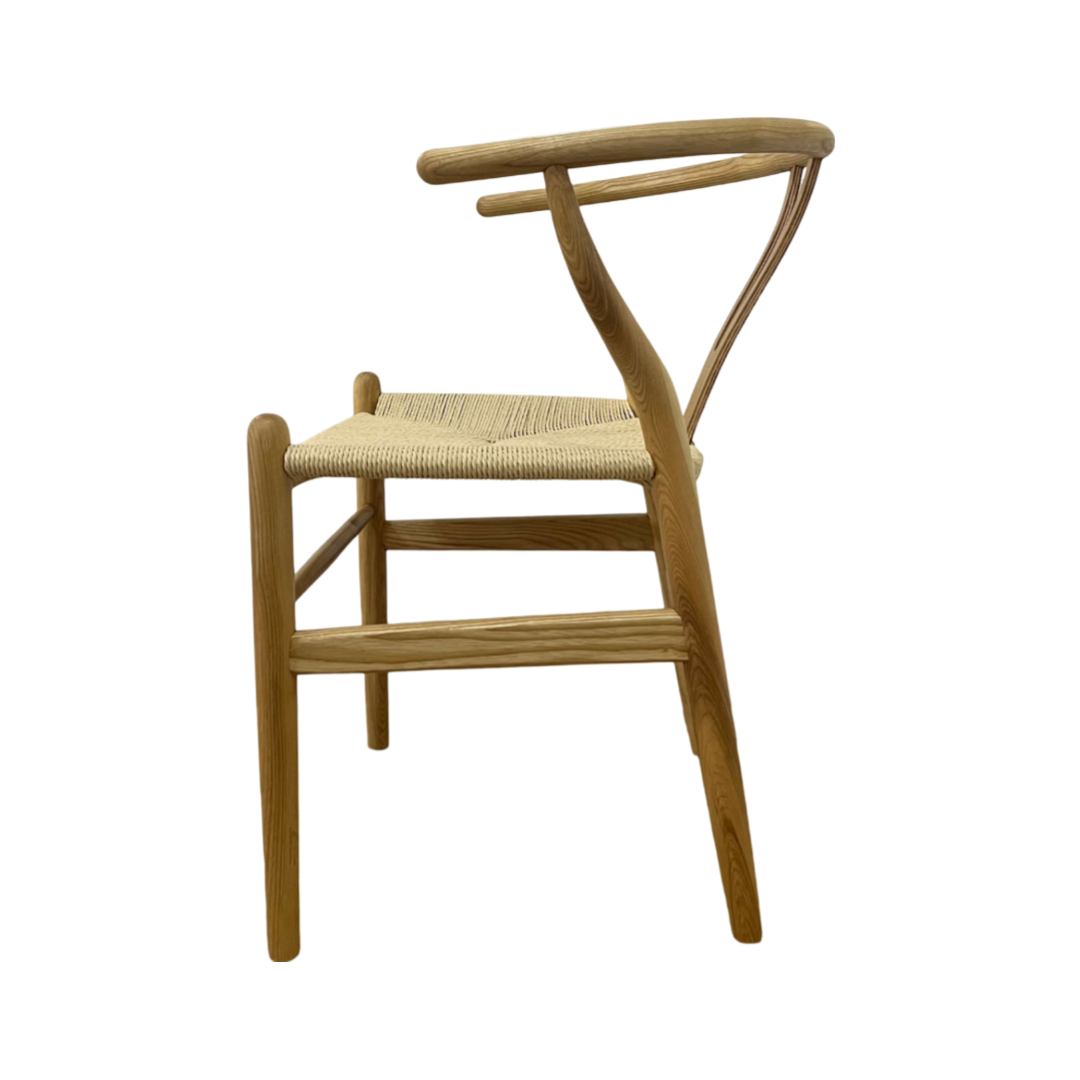 WILLA Wishbone White Ash Timber Y Chair